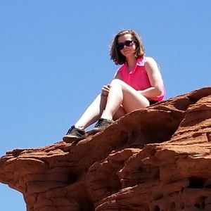A bright pink tank top